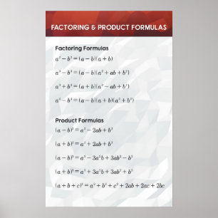 Factoring & Product Polynomials - Matematisk Poste Poster