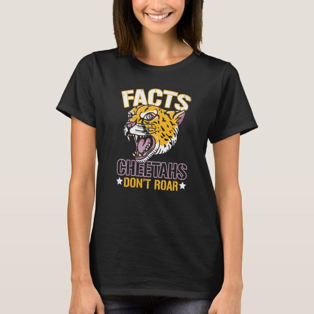 Facts Cheetahs Don Roar Wildlife Zookeeper Zooke T Shirt (Framsida)