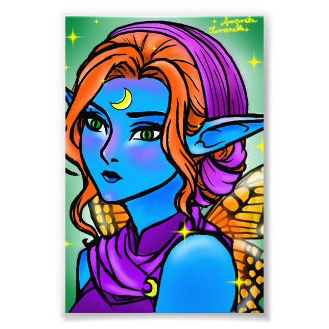 Fada azul elfa fototryck (Framsidan)