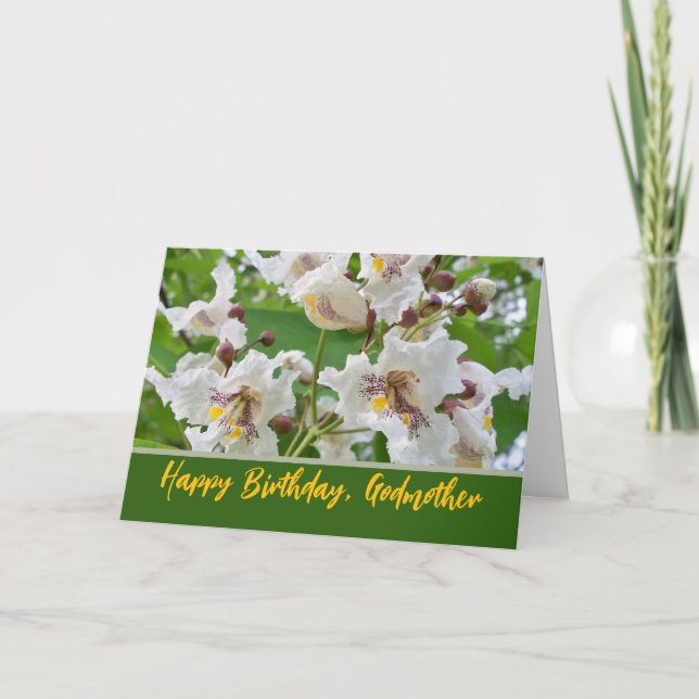 Fadder födelsedag med orkidé Catalpa-blommor  Kort (Framsida)