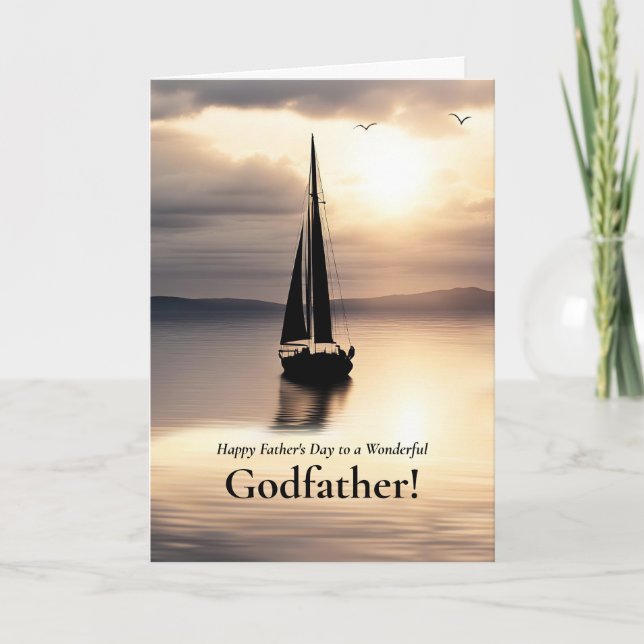Fadder Glad fars dag Segelbåt  Kort (Framsida)