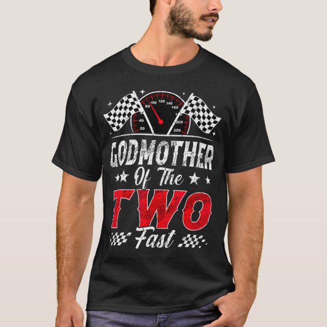 Fadder till de två snabba 2:a födelsedagsracingbil t shirt (Framsida)