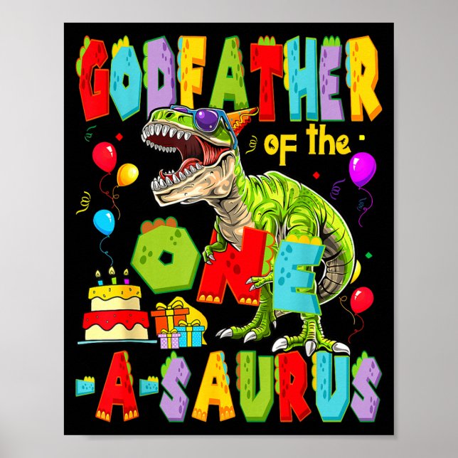 Fadder till ett-a-saurus 1-års födelsedags pojken poster (Framsidan)