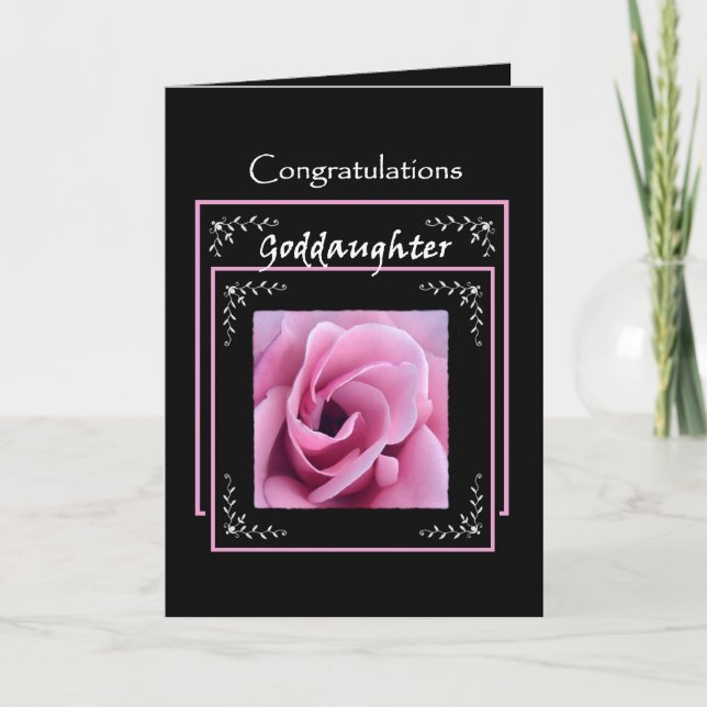 Fadderdotter Bröllopskongratulationer  Rosa Ros Kort (Framsida)