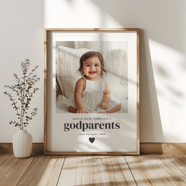 Fadderfoto minnessak poster (Godparents Photo Keepsake Poster)
