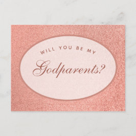 Faddförslag Rosaguld Vit Oval Skrift Vykort