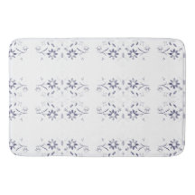Faded Blue and White Floral Pattern