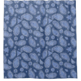 Faded Blue Denim Paisley