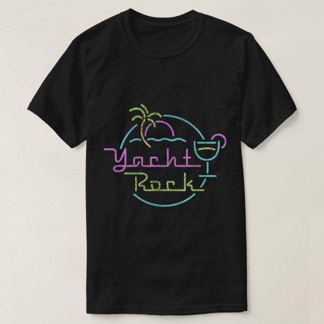Faded Cocktail Hour Yacht Sten T Shirt (Design framsida)