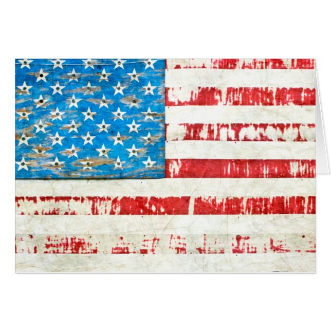 Faded Glory American Flagga OBS Kort (Framsidan Horizontal)