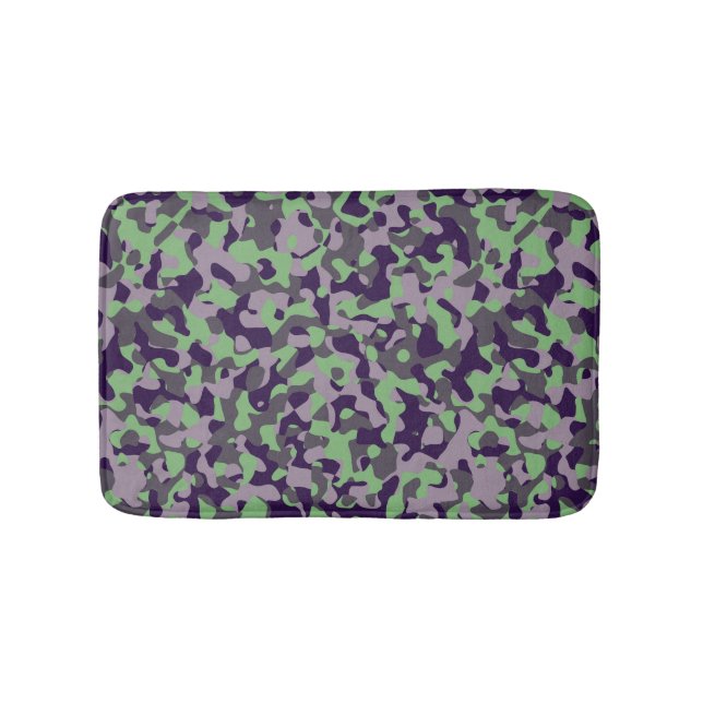 faded green and violet camo abstract badrumsmatta (Framsidan)