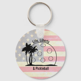 Faded Life Liberty & Pickleball Patriotic Nyckelring