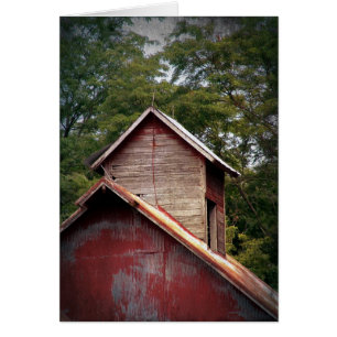 Faded Red Barn Cupola Hälsningskort