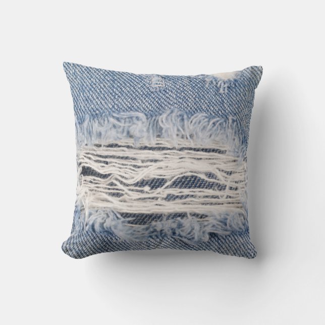 Faded Rippad Jeans Struktur Kudde (Framsida)