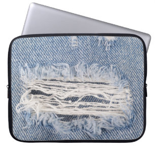 Faded Rippad Jeans Struktur Laptop Fodral