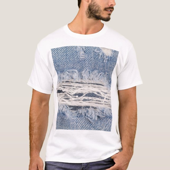 Faded Rippad Jeans Struktur T Shirt (Framsida)