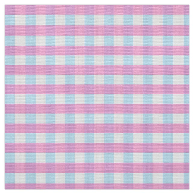 Faded Rosa Blue Gingham Tyg (Provkarta)