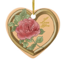 Faded Rose Bevel Heart-ornament