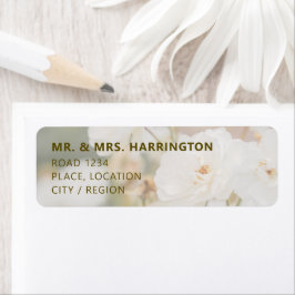 Faded White Rose Photo Background Elegant Wedding Returadress Etikett