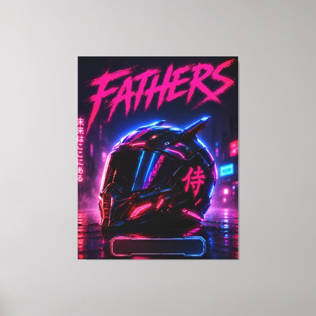 Fader Cyberpunk Förare Hjälm Canvas (Framsida)