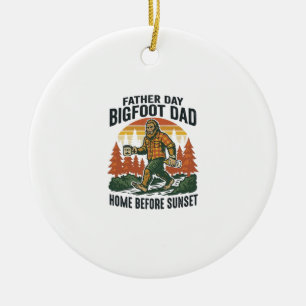 Fader Dag Bigfoot Pappa Tröja Mannen Myten Den Julgransprydnad Keramik