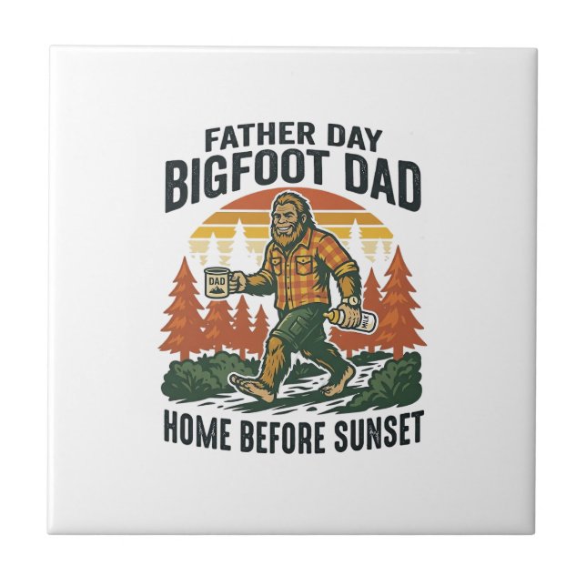 Fader Dag Bigfoot Pappa Tröja Mannen Myten Den Kakelplatta (Framsidan)