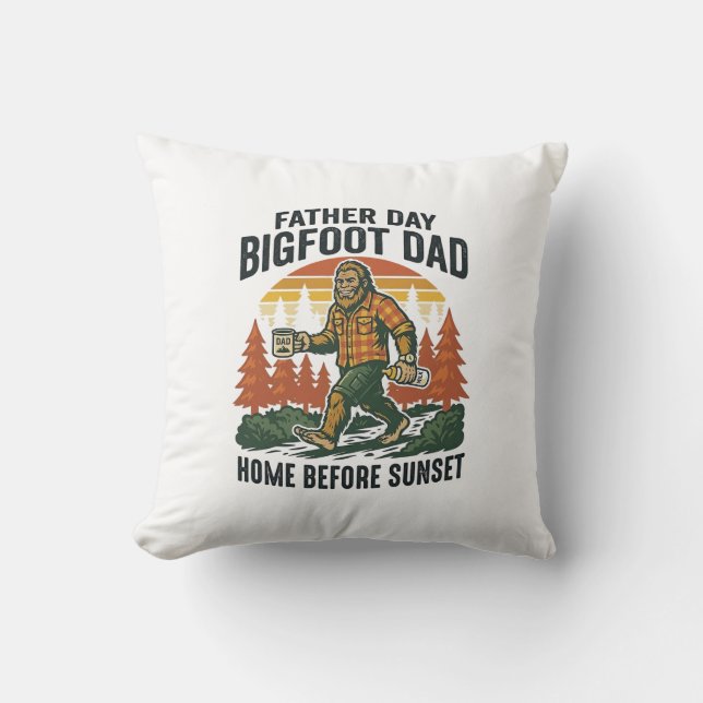 Fader Dag Bigfoot Pappa Tröja Mannen Myten Den Kudde (Framsida)