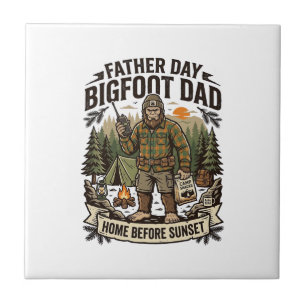 Fader Dag Bigfoot Pappa Tröja Skogs Papa Retro G Kakelplatta