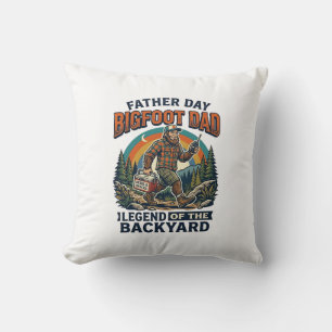 Fader Dag Bigfoot Pappa Tröja Snacks Hjälte Roligt Kudde