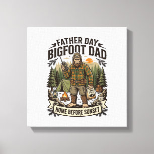 Fader Dag Bigfoot Pappa Tröja Woodland Papa Retro Canvastryck