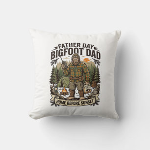 Fader Dag Bigfoot Pappa Tröja Woodland Papa Retro Kudde