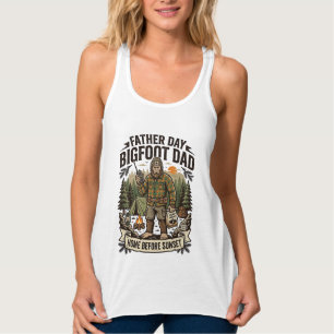 Fader Dag Bigfoot Pappa Tröja Woodland Papa Retro  Linne Med Racerback