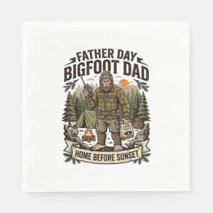 Fader Dag Bigfoot Pappa Tröja Woodland Papa Retro Pappersservett