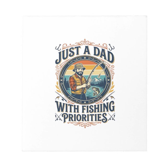 Fader Dag Fiske Pappa Tröja Bara En Pappa Med Fisk Anteckningsblock (Framsida)