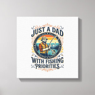 Fader Dag Fiske Pappa Tröja Bara En Pappa Med Fisk Canvastryck