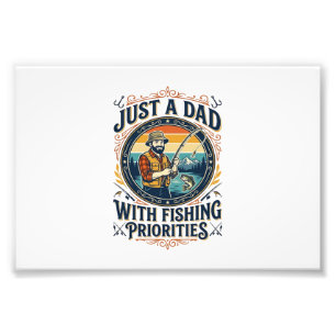 Fader Dag Fiske Pappa Tröja Bara En Pappa Med Fisk Fototryck
