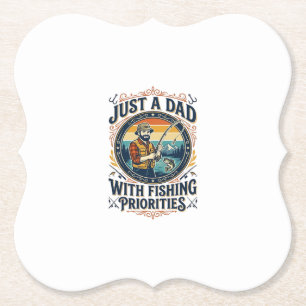 Fader Dag Fiske Pappa Tröja Bara En Pappa Med Fisk Underlägg Papper