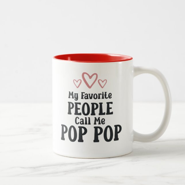 Fader Dag Present Min Favoritperson Kallar Mig Pop Två-Tonad Mugg (Höger)