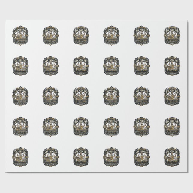 Fader Dag Reparation Pappa Tröja Fråga Din Pappa H Presentpapper (Platt)