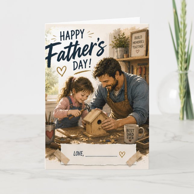 Fader Dotter Fars Dag-kort Kort (Framsida)