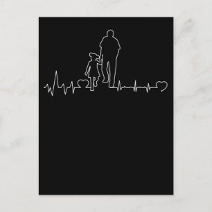 Fader Dotter Hjärtats Slag Pappa Barn Band Vykort