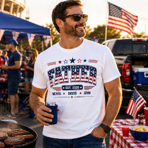 Fader Est 2026 USA Patriotisk Flagga Anpassat Barn T Shirt