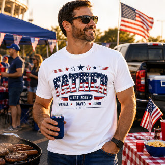 Fader Est 2026 USA Patriotisk Flagga Anpassat Barn T Shirt