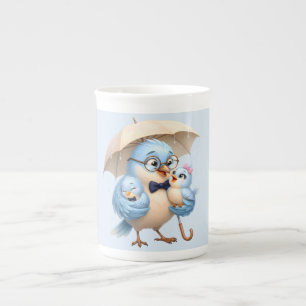 Fader Fågel Kaffemugg Familjeppresent Benporslin Mugg