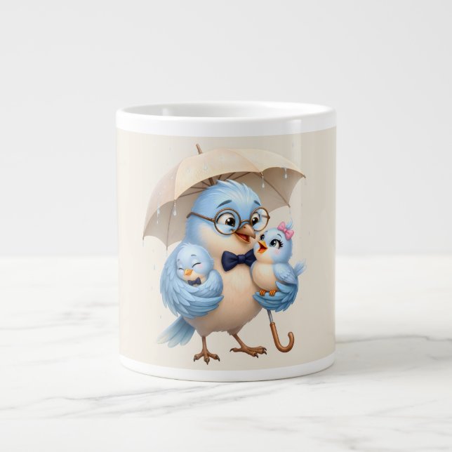 Fader Fågel Kaffemugg Familjeppresent Jumbo Mugg (Framsidan)