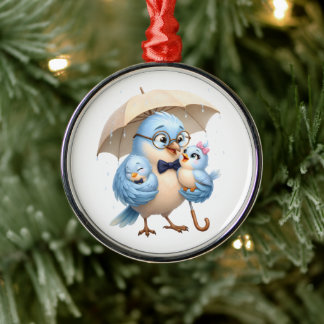 Fader Fågel Ornament Familj Kärlek Gåva