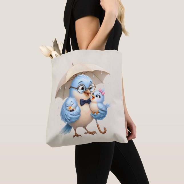 Fader Fågel Tote Bag Vardaglig Bärning Tygkasse (Närbild)