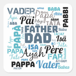 Fader Pappa Typografi Ord Moln Fyrkantigt Klistermärke