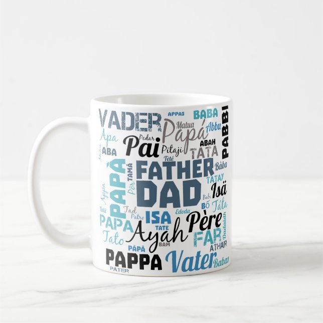 Fader Pappa Typografi Ord Moln  Kaffemugg (Vänster)