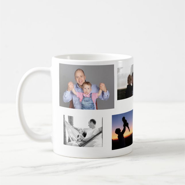 Fader Son kärlek Bästa pappa någonsin Collage Kons Kaffemugg (Vänster)